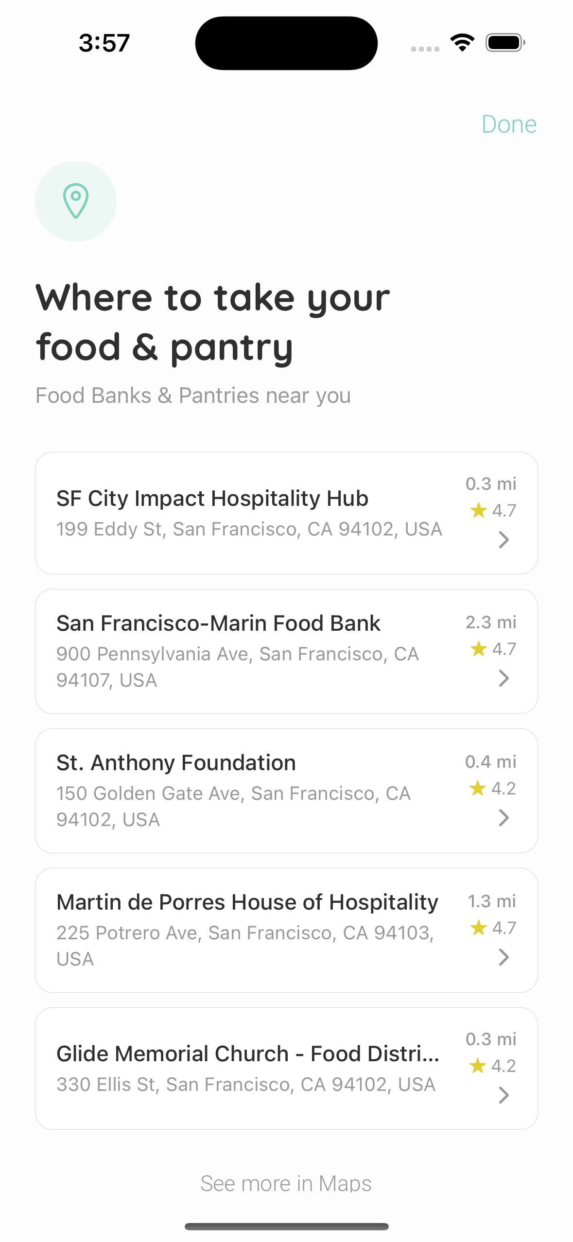 Suggested dontation and recycling near you