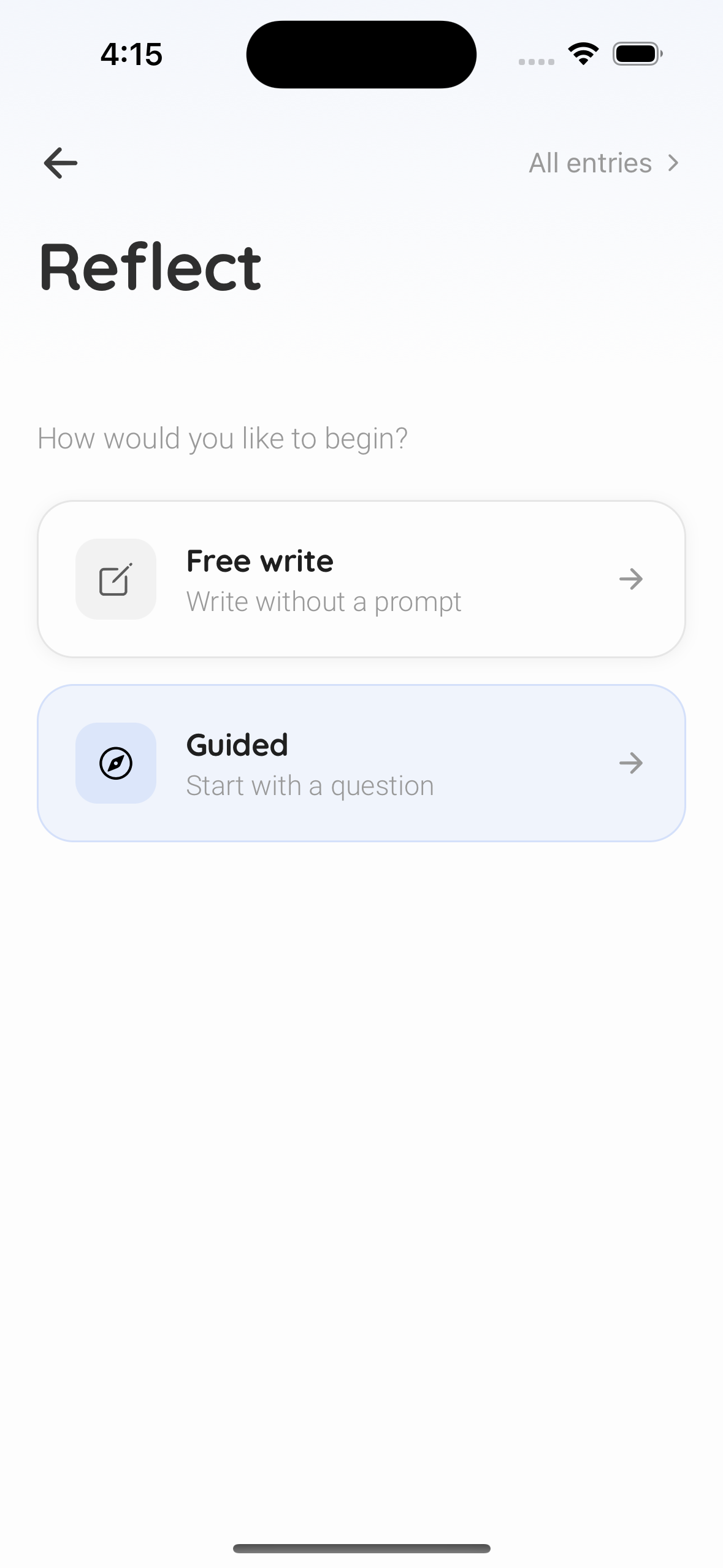 Reflect — journaling